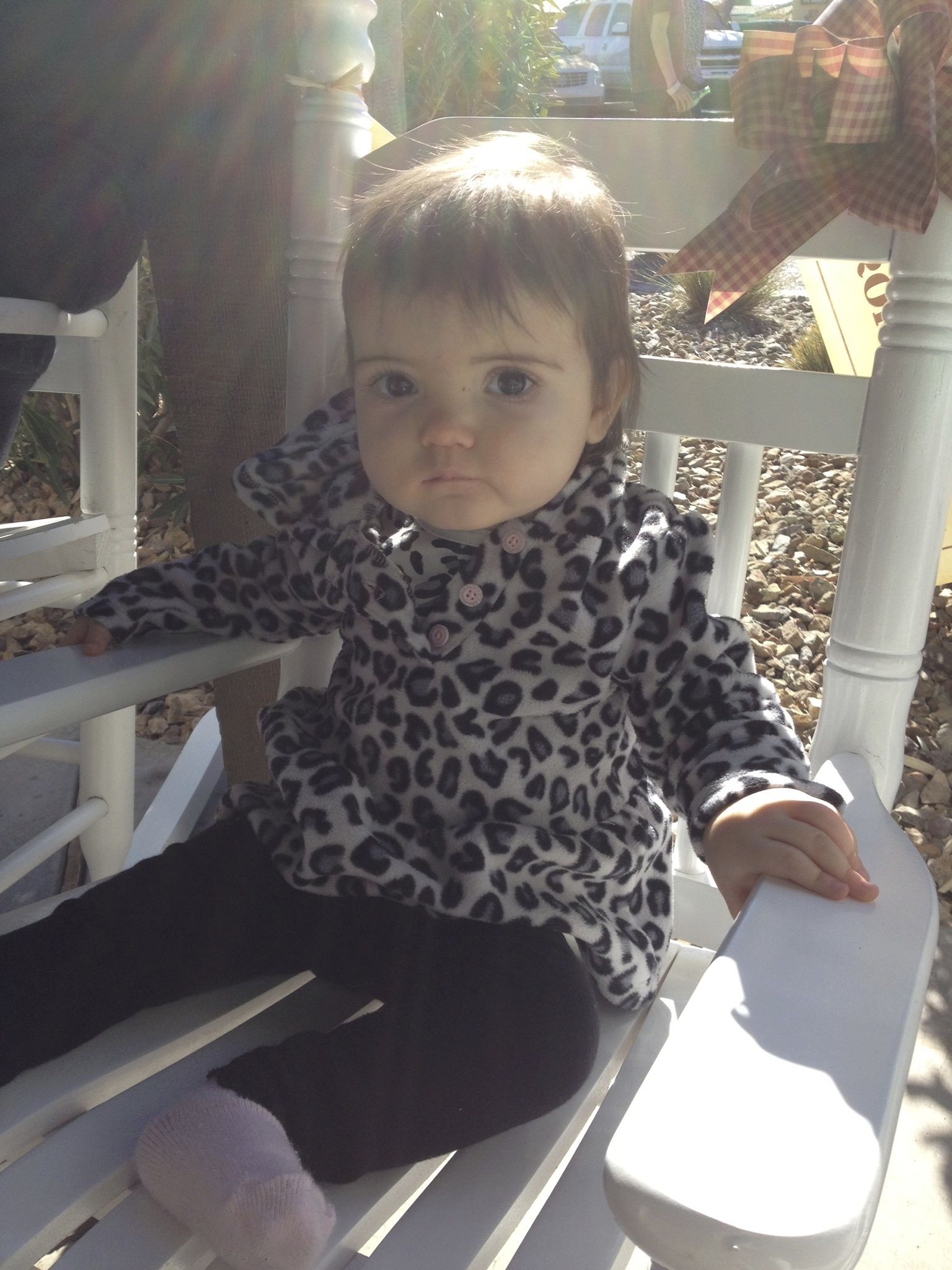 Aurora at Cracker barrel i nthe rocking chair